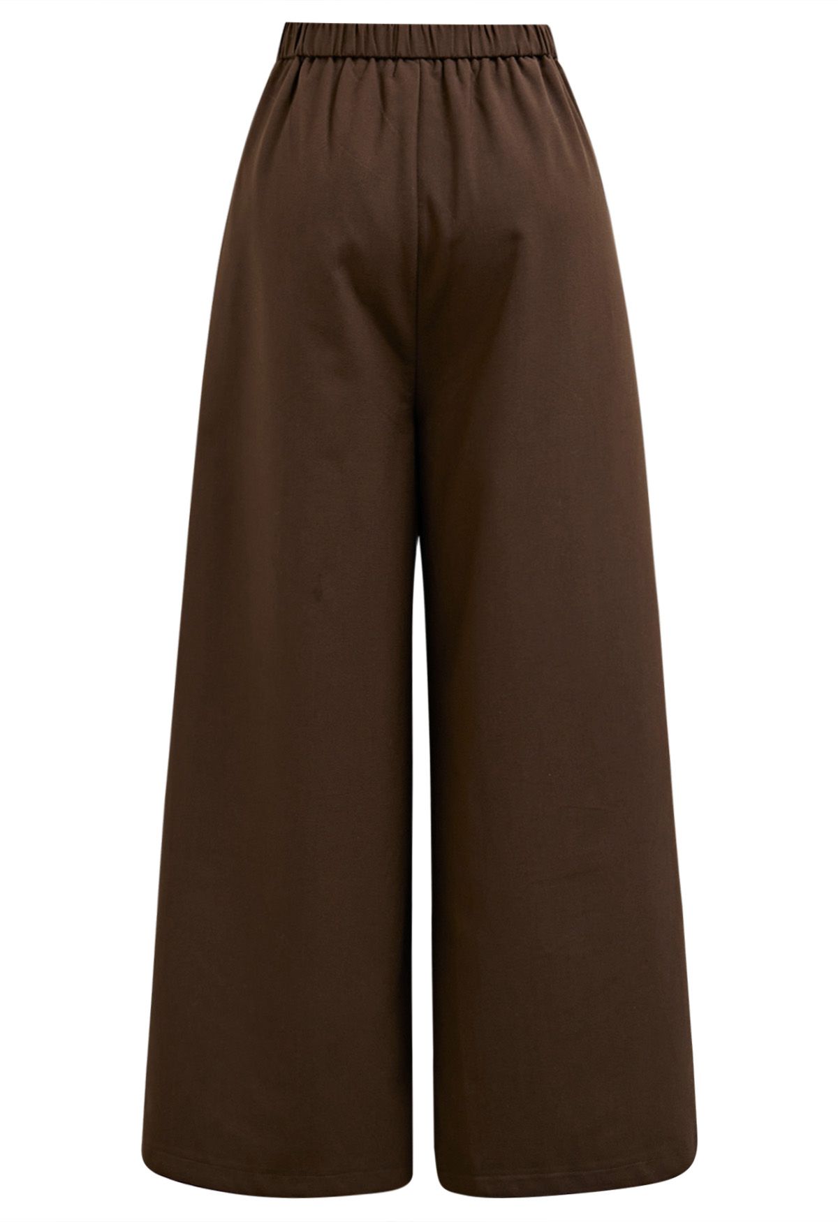 Pantalon Palazzo à plis avec poches latérales au look moderne en marron