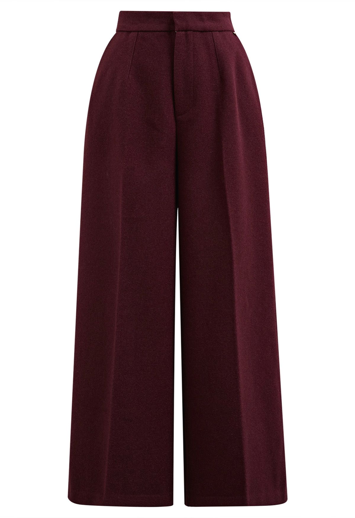 Pantalon Palazzo à poches latérales en bordeaux