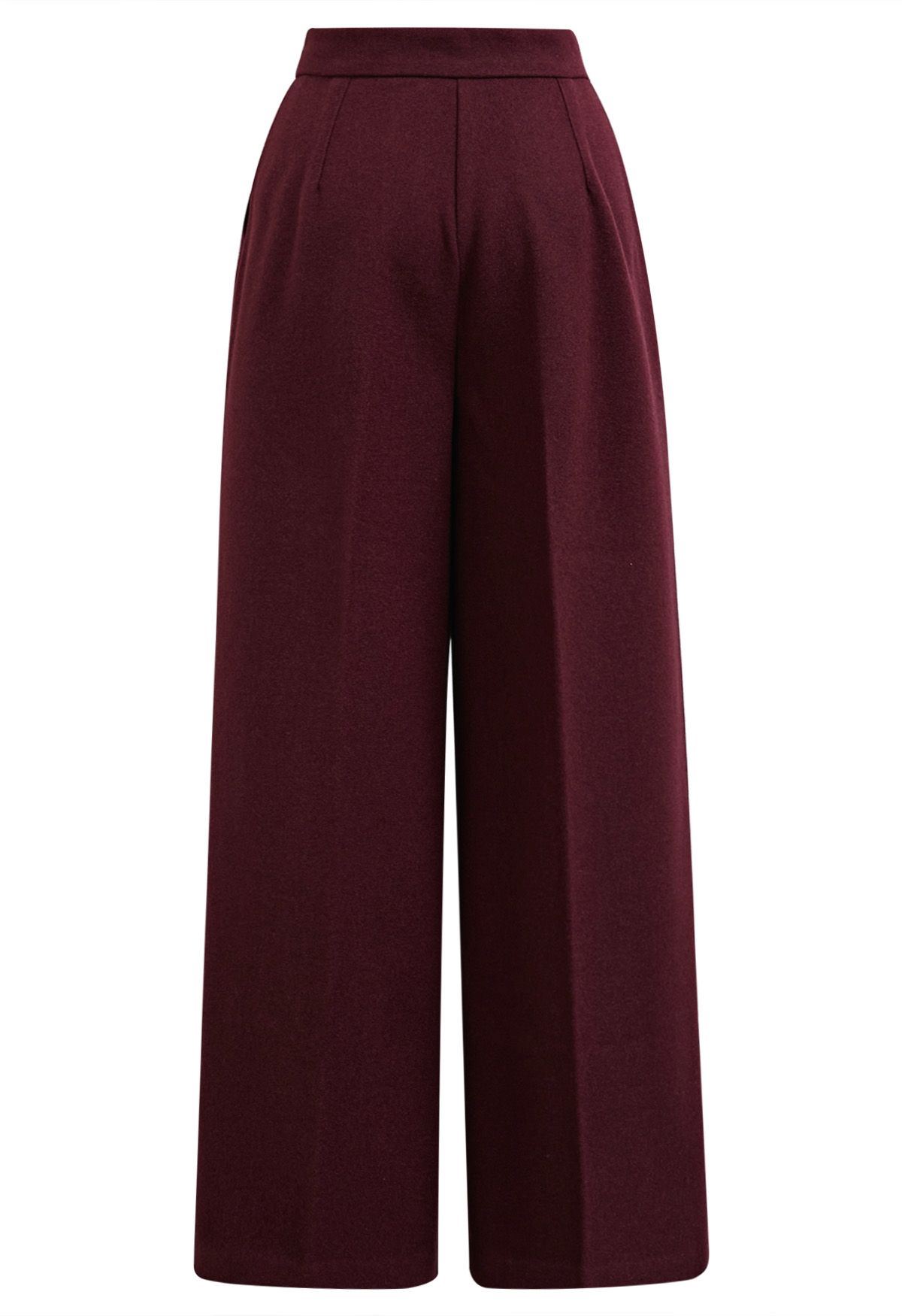 Pantalon Palazzo à poches latérales en bordeaux