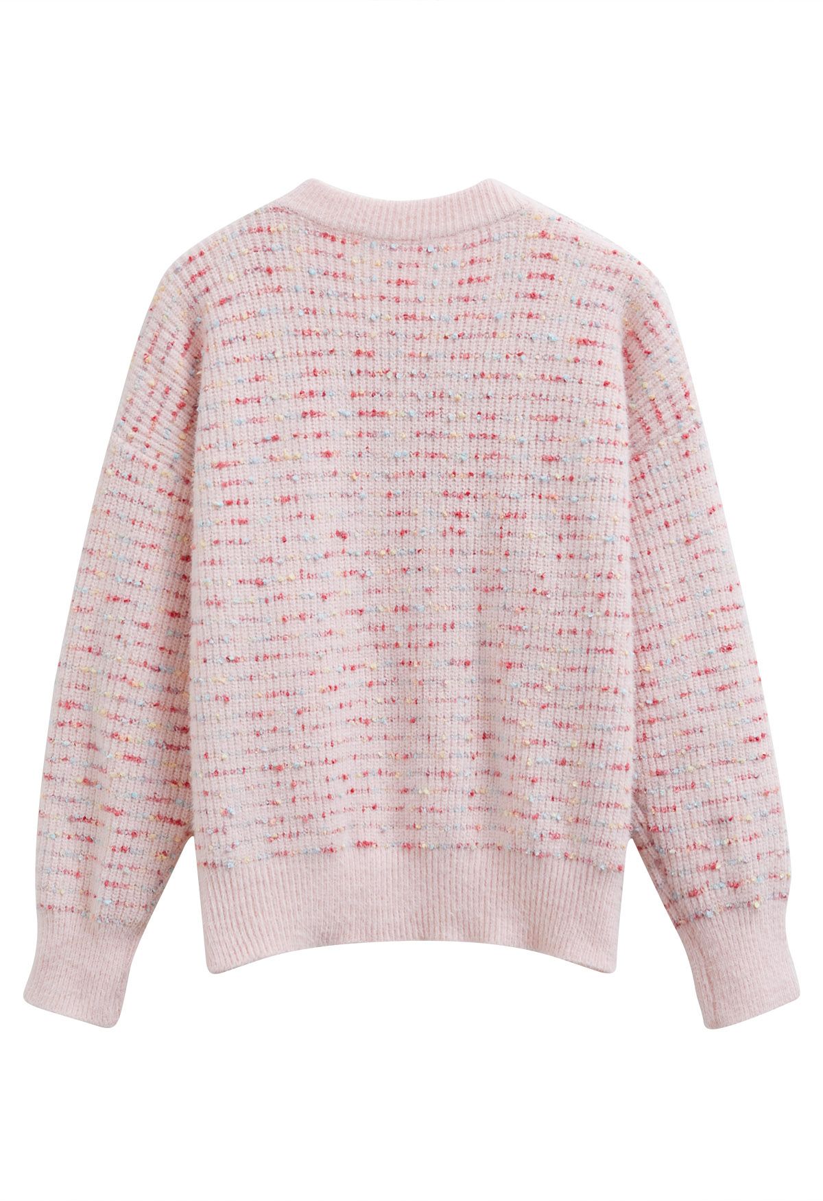 Pull en tricot à confettis en forme de cœur fleuri