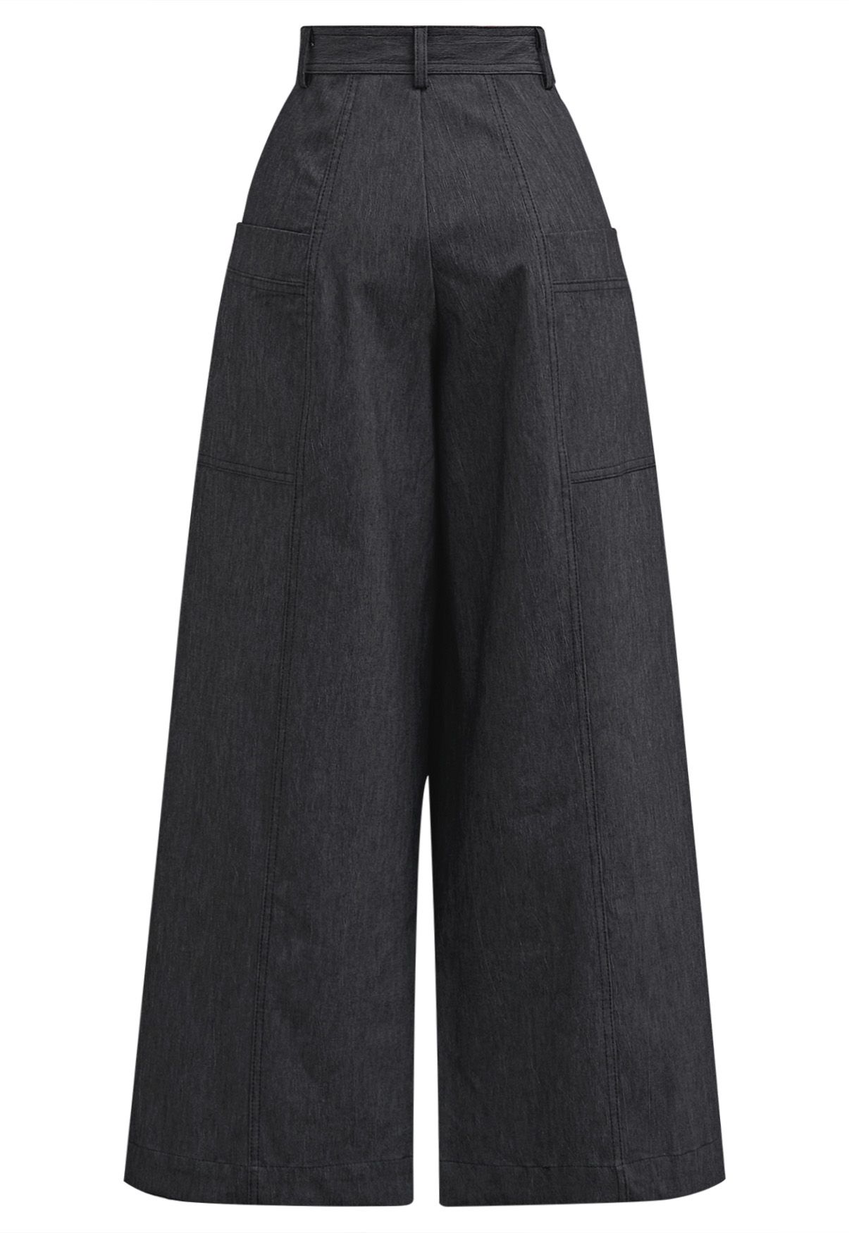 Pantalon large à poches latérales plaquées en fumée