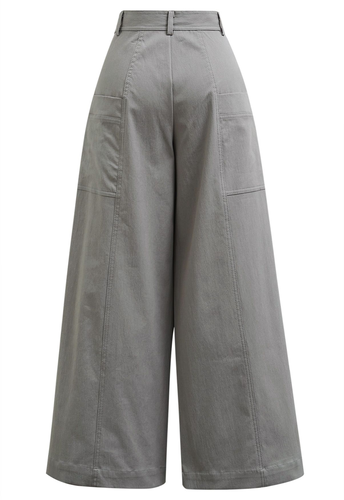 Pantalon large à poches latérales plaquées en gris