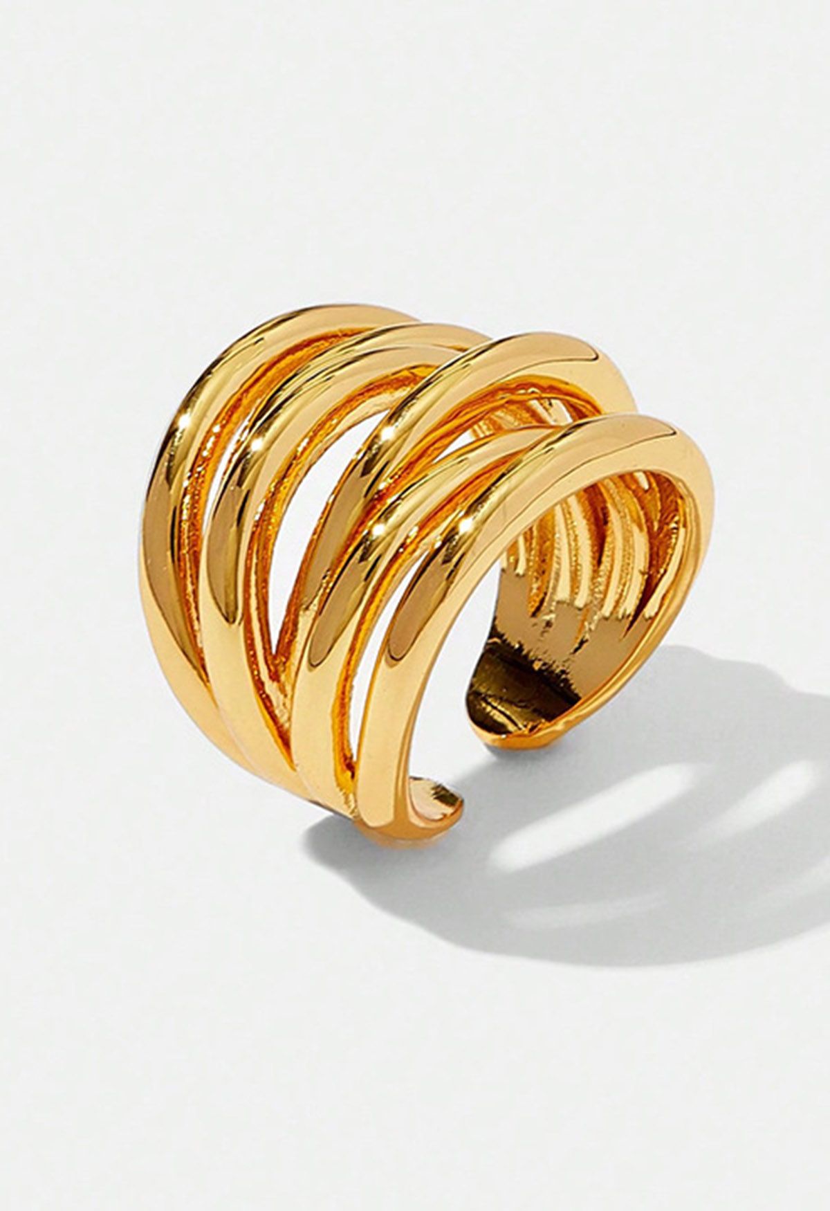 Bague ouverte multicouche rétro