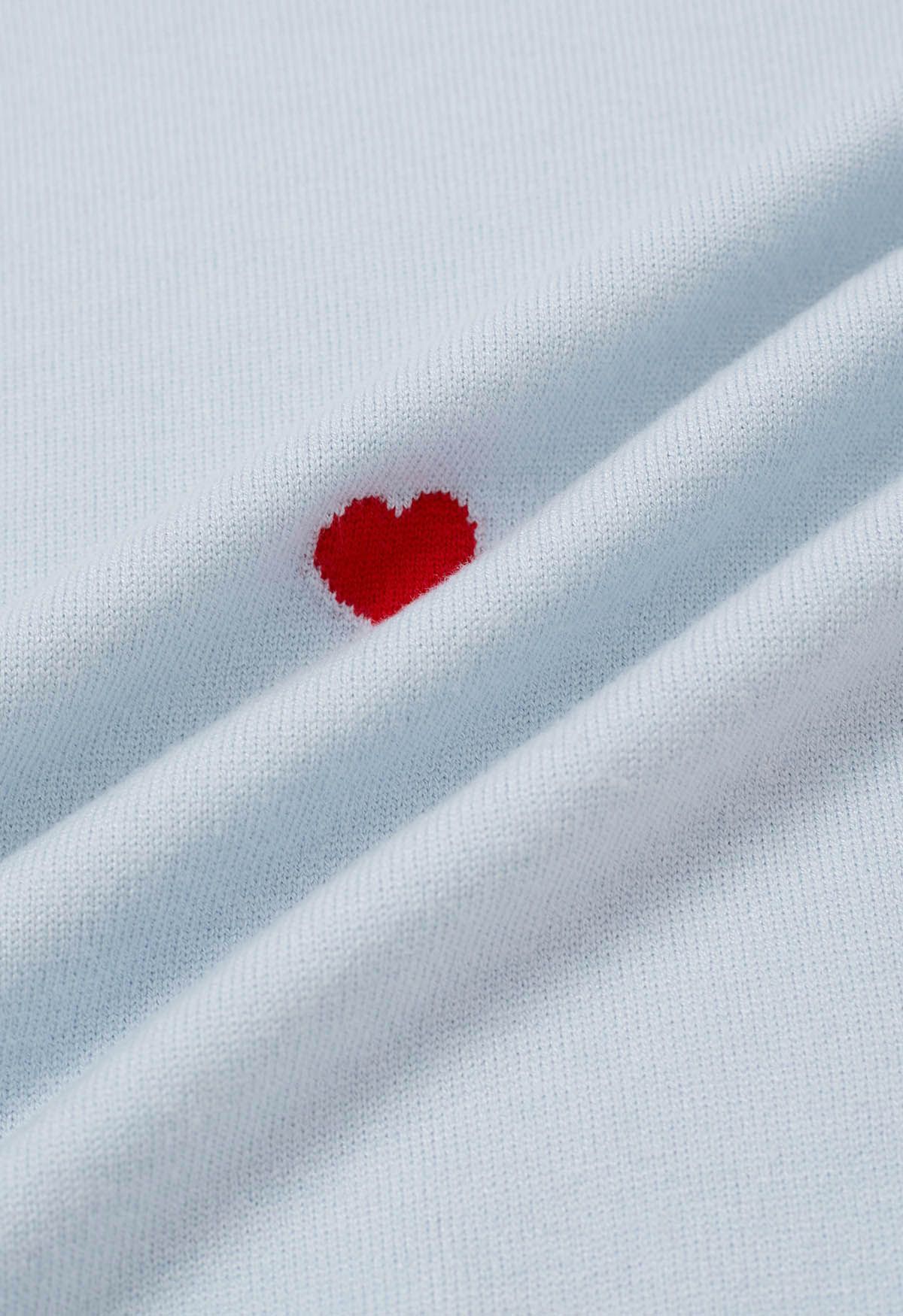 Haut en tricot à volants en coton Red Heart en bleu clair