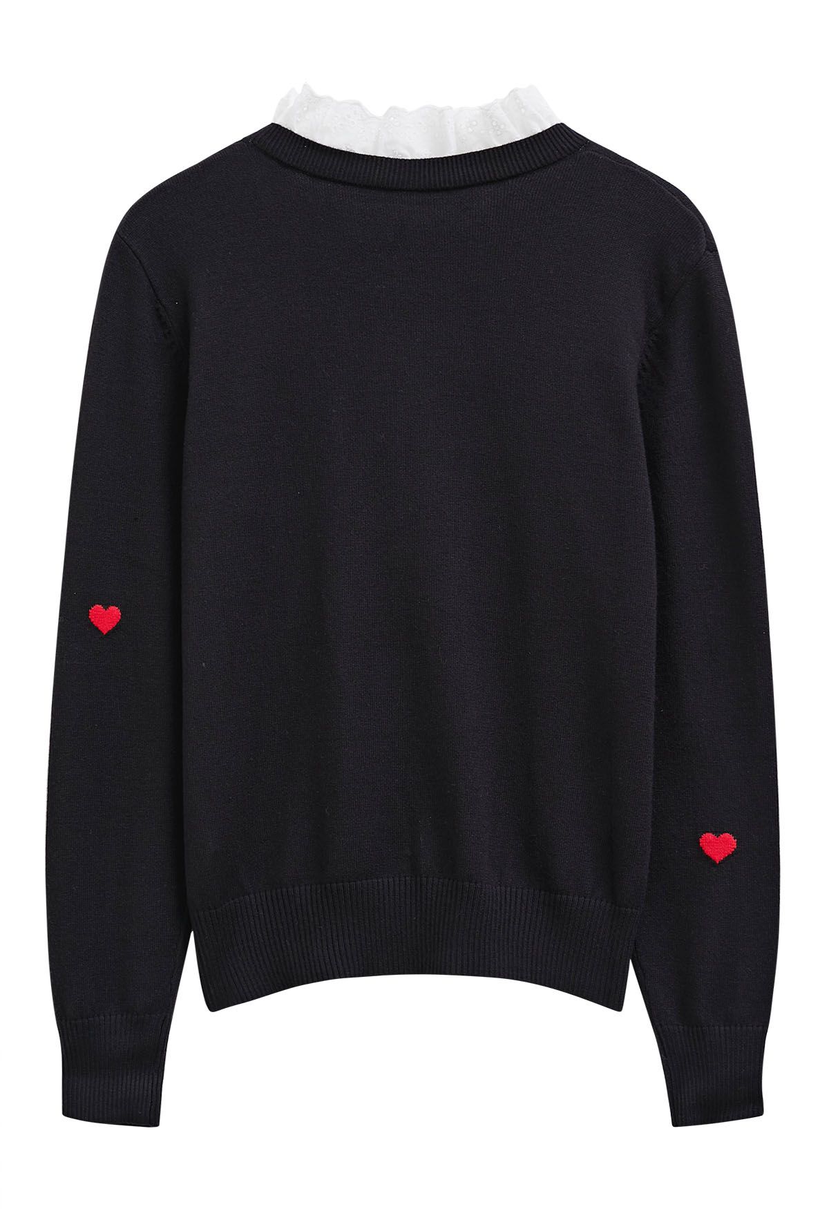 Haut en tricot à volants en coton Red Heart en noir