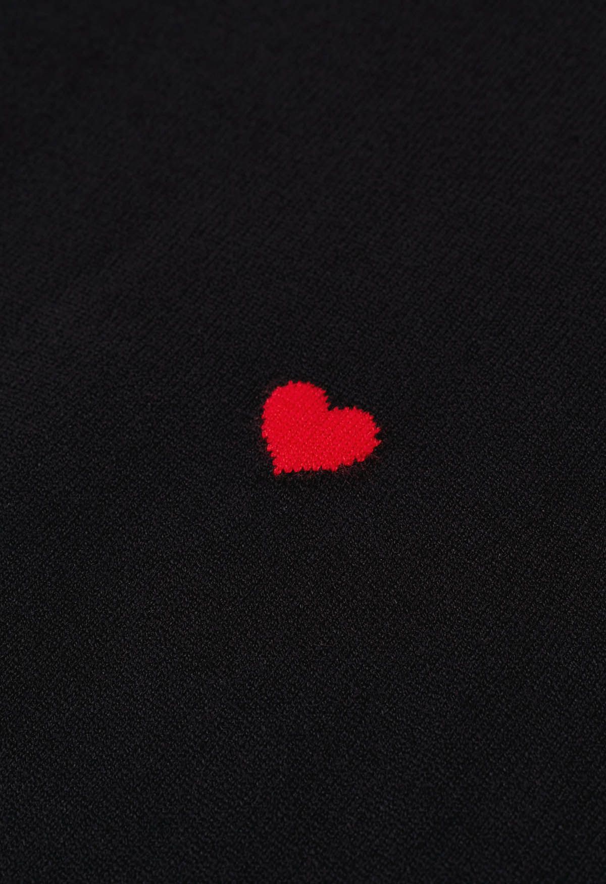 Haut en tricot à volants en coton Red Heart en noir