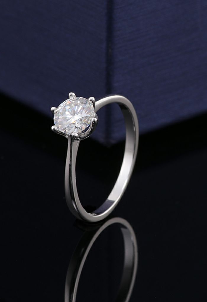 Bague en diamant Moissanite à bord brillant