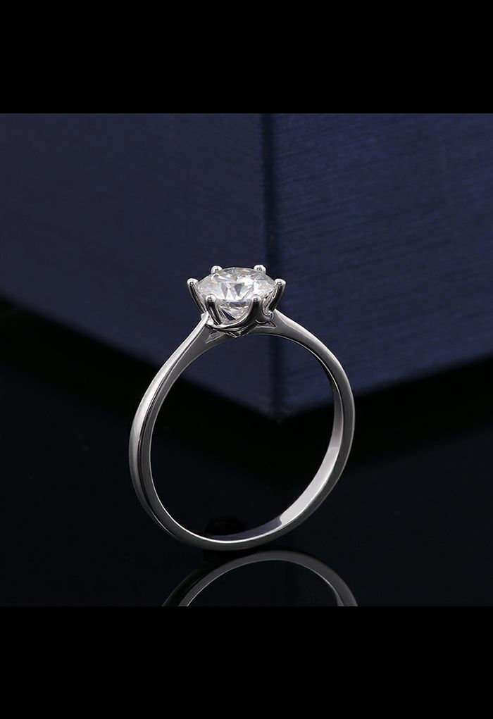 Bague en diamant Moissanite à bord brillant