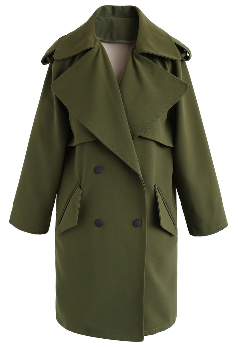 Trench-coat à double boutonnage Trendy Sensation en vert