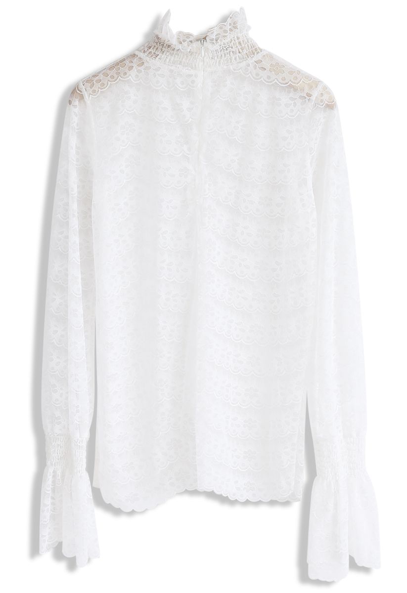 Doux pour te rencontrer Floral Lace Top in White