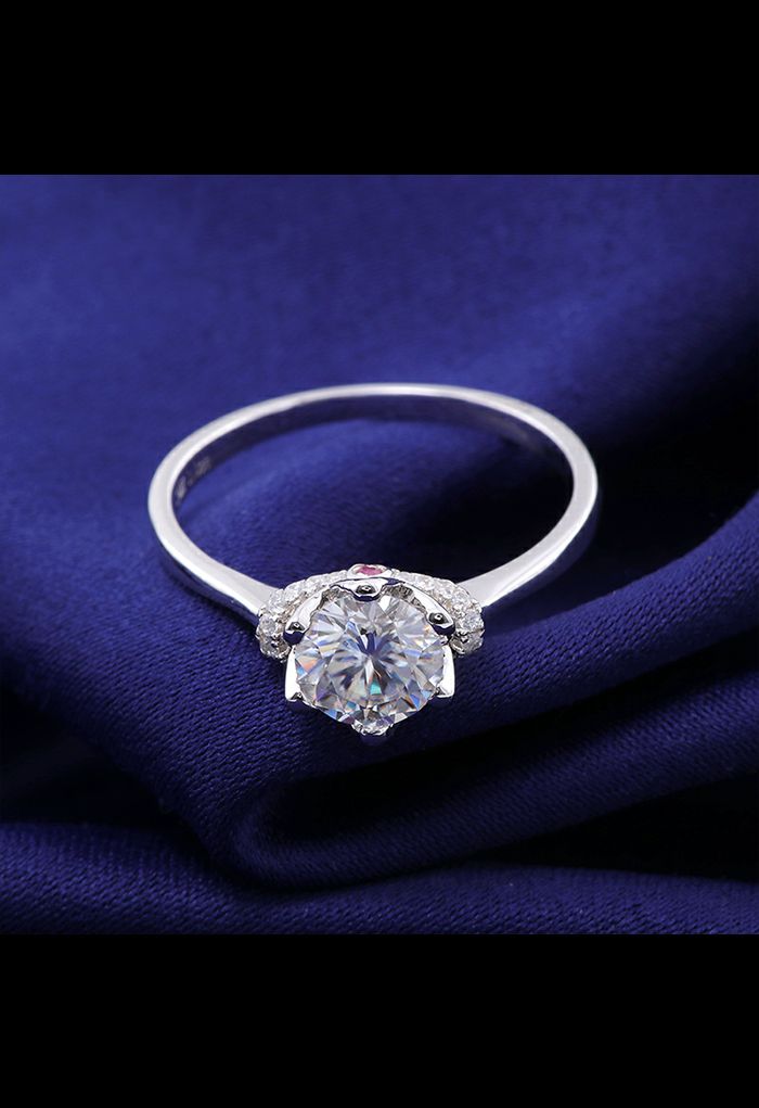 Bague en diamant Moissanite décor de bijoux roses