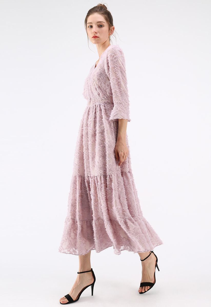 Best in Bloom Floral Tassel Wrapped Maxi Dress in Pink