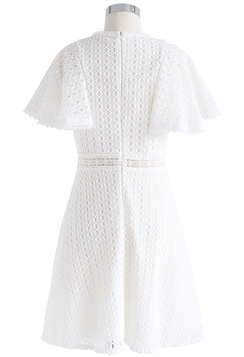 Crochet Me Grace Mini Robe en Blanc