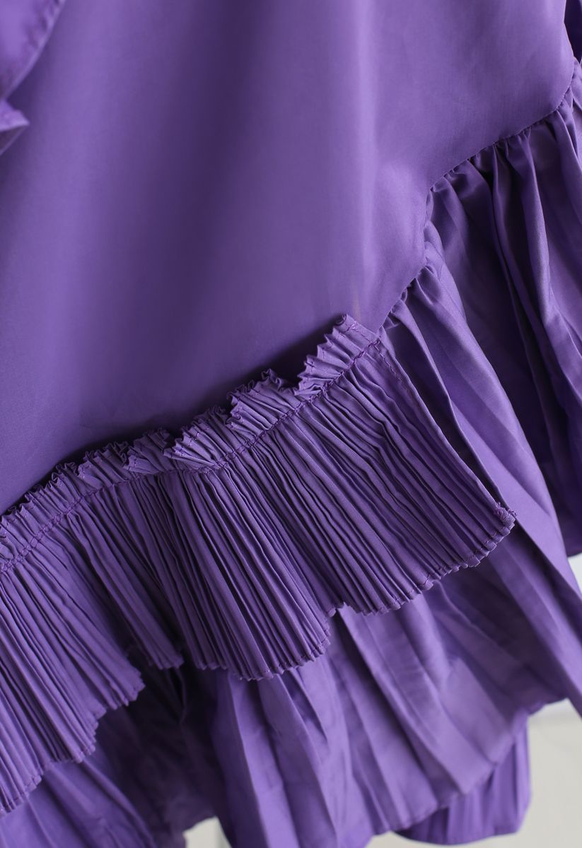 Inspiré de la jupe asymétrique à volants en violet