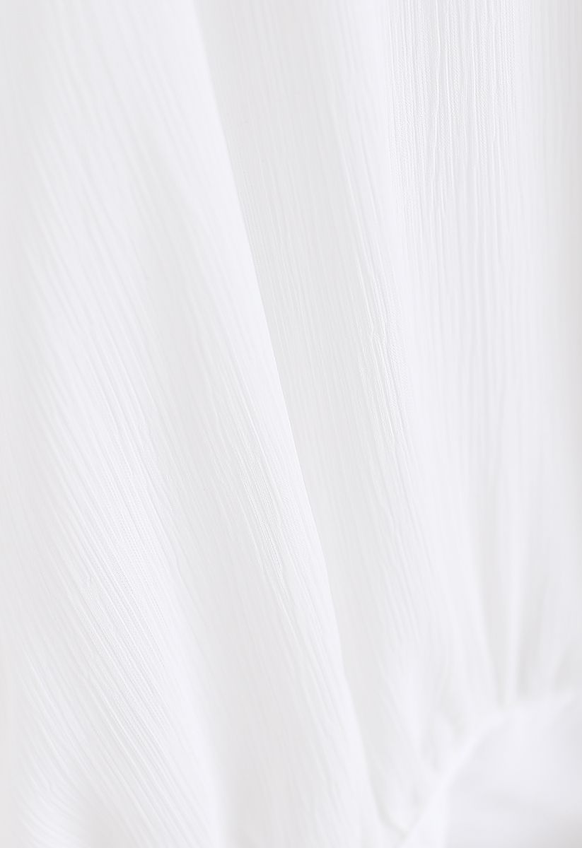 Crop top éthéré bowknot en blanc