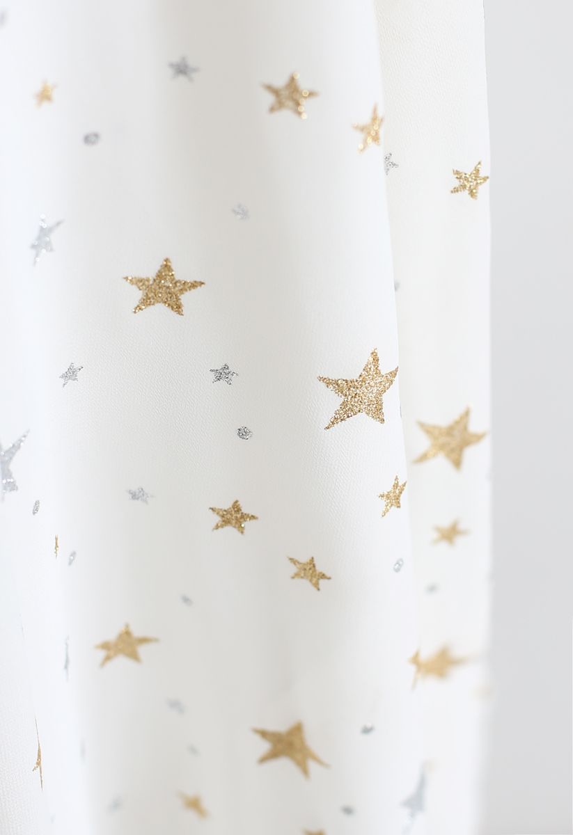 Wishing On Stars - Robe portefeuille en blanc