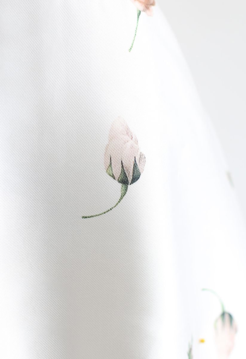 Fallen Rosa Robe longue imprimée blanche