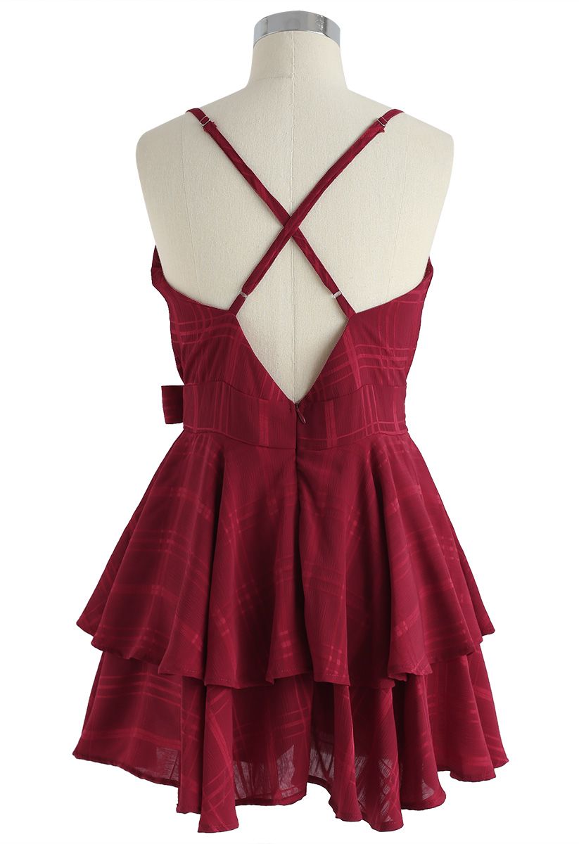 Dare To Dream - Mini robe camisole avec dos croisé - Rouge