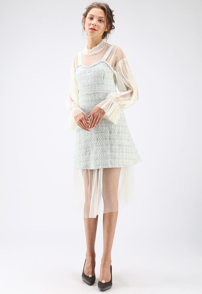 La tenue parfaite Tweed Twinset Dress en menthe