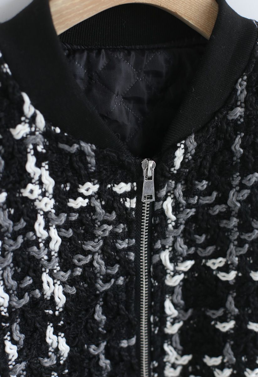 Veste texturée épaisse ajustée de tous les jours en noir