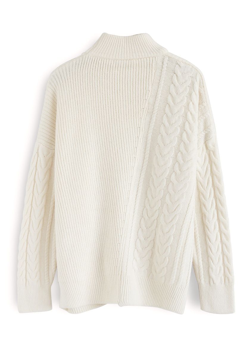 Warm Up The Moment - Pull en maille blanc