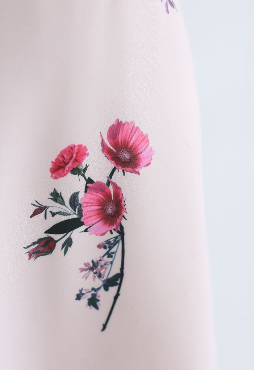 Jupe trapèze à motifs floraux