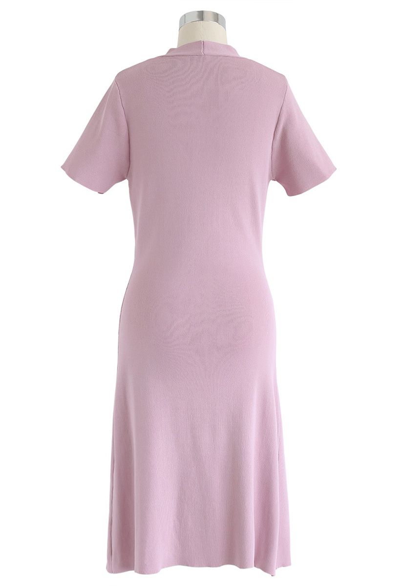 Quelque chose de réel robe midi en tricot rose