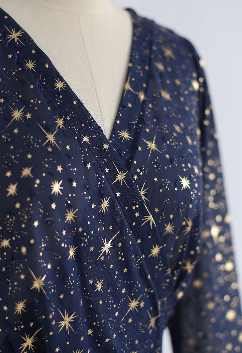 La Gloire de l’Amour Robe à étoiles imprimées bleu marine
