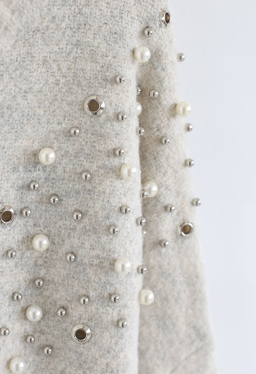 Pull en tricot oversize à ourlet brut Pearls and Beads