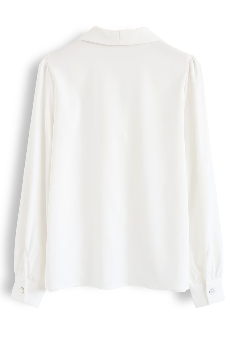 Chemise boutonnée Slant Shell en blanc