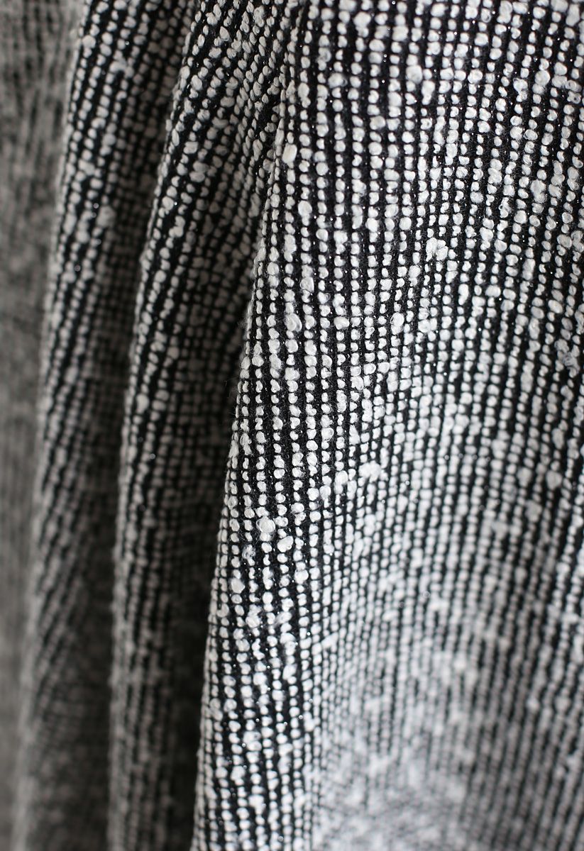 Robe sans manches asymétrique en tweed en gris