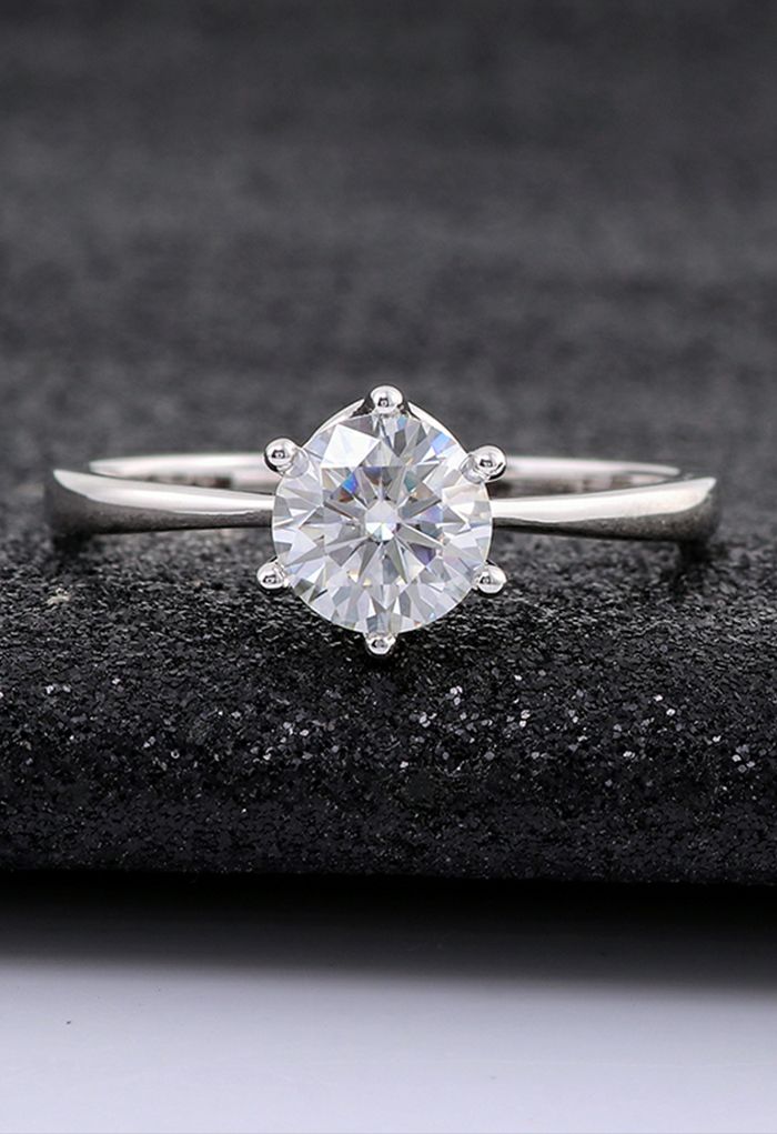 Bague en diamant Moissanite à bord brillant