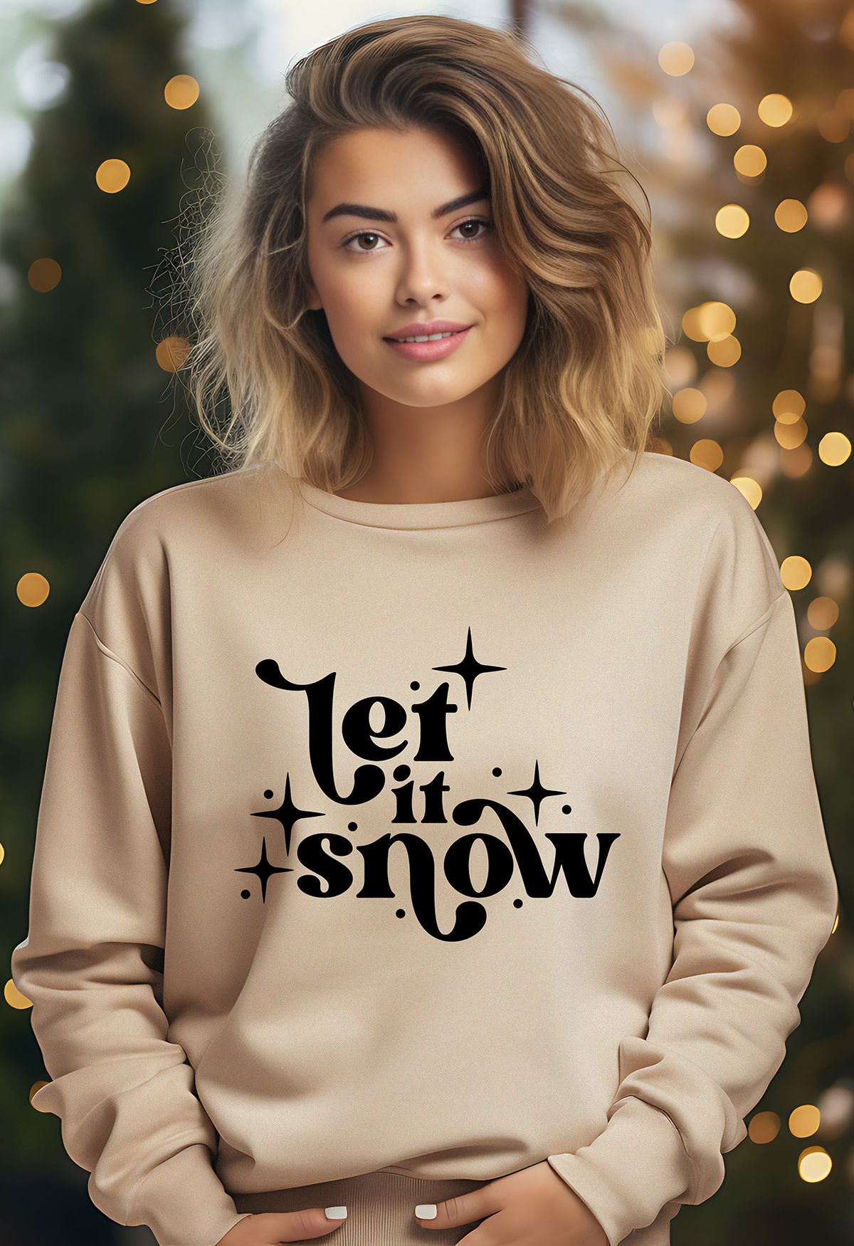 Sweat-shirt imprimé Let It Snow