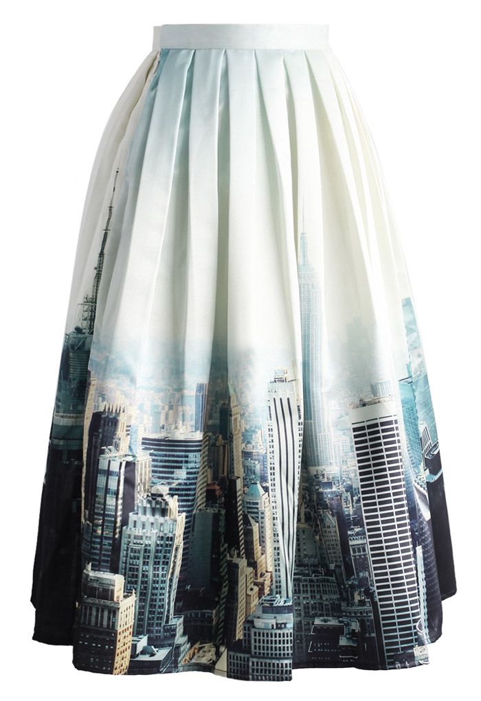 Skyline de New York Jupe Imprimée Jupe Mi-longue