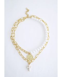 Collier chaîne de perles superposées en or