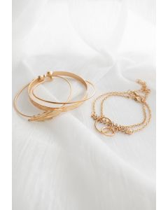 5 paquets de bracelets à anneaux en métal