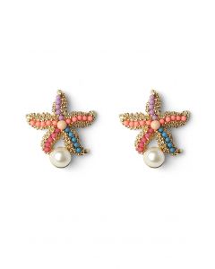 Boucles d'Oreilles Étoile de Mer Décor de Perles