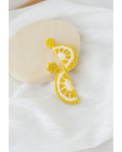 Boucles d'oreilles perlées demi-citron