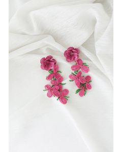 Boucles d'Oreilles Fleur Perlée Pinky