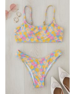 Ensemble de bikini camisole à imprimé marguerites d'été