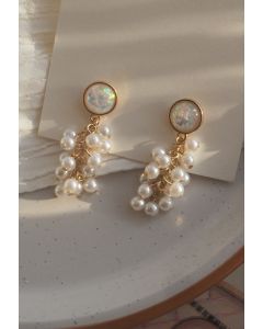 Boucles d'oreilles en perles scintillantes en forme de raisin