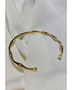 Bracelet ouvert simple en forme de bambou
