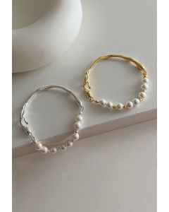 Bracelet de perles en métal irrégulier