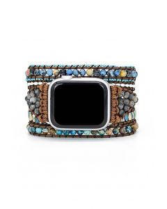 Bracelet de montre tendance en pierre naturelle bleue