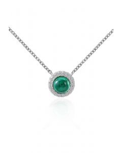 Collier de diamants Halo Emerald Gem