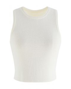 Lithesome Comfort Knit Tank Top in Ivory