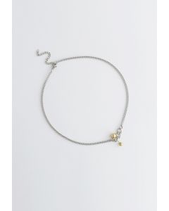 Collier chaîne à pendentif perle dorée