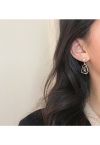 Boucles d'oreilles pendantes perle et strass