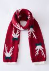 Écharpe en tricot de Noël Vibe Elk Antler