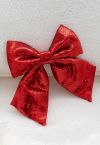 Ornement de Noël Bowknot Full Sequins en Rouge